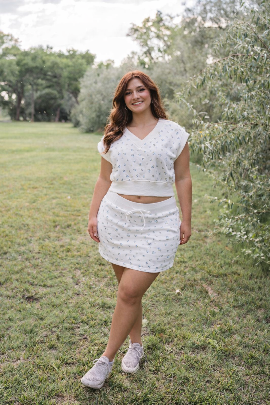 Claire Floral Print Knit Two-Piece Set