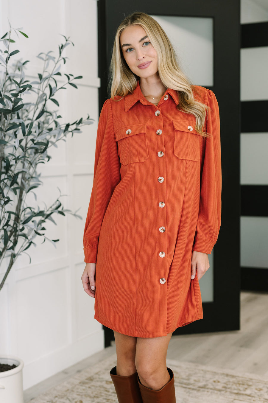 Clever in Corduroy Dress