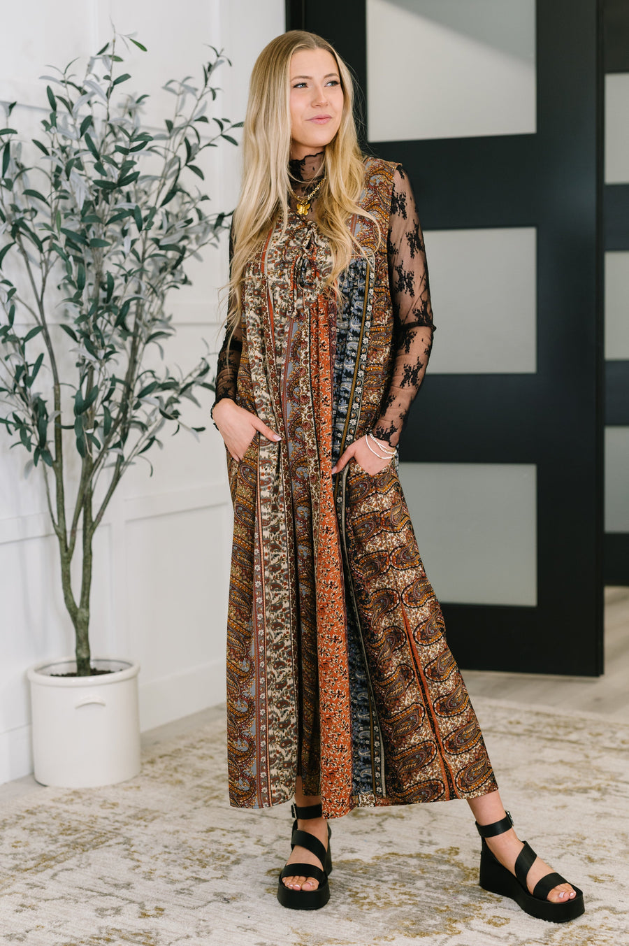 Going with the Flow Mixed Print Jumpsuit